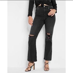 NWOT Express Black Denim Jeans 90’s Boot HighRise